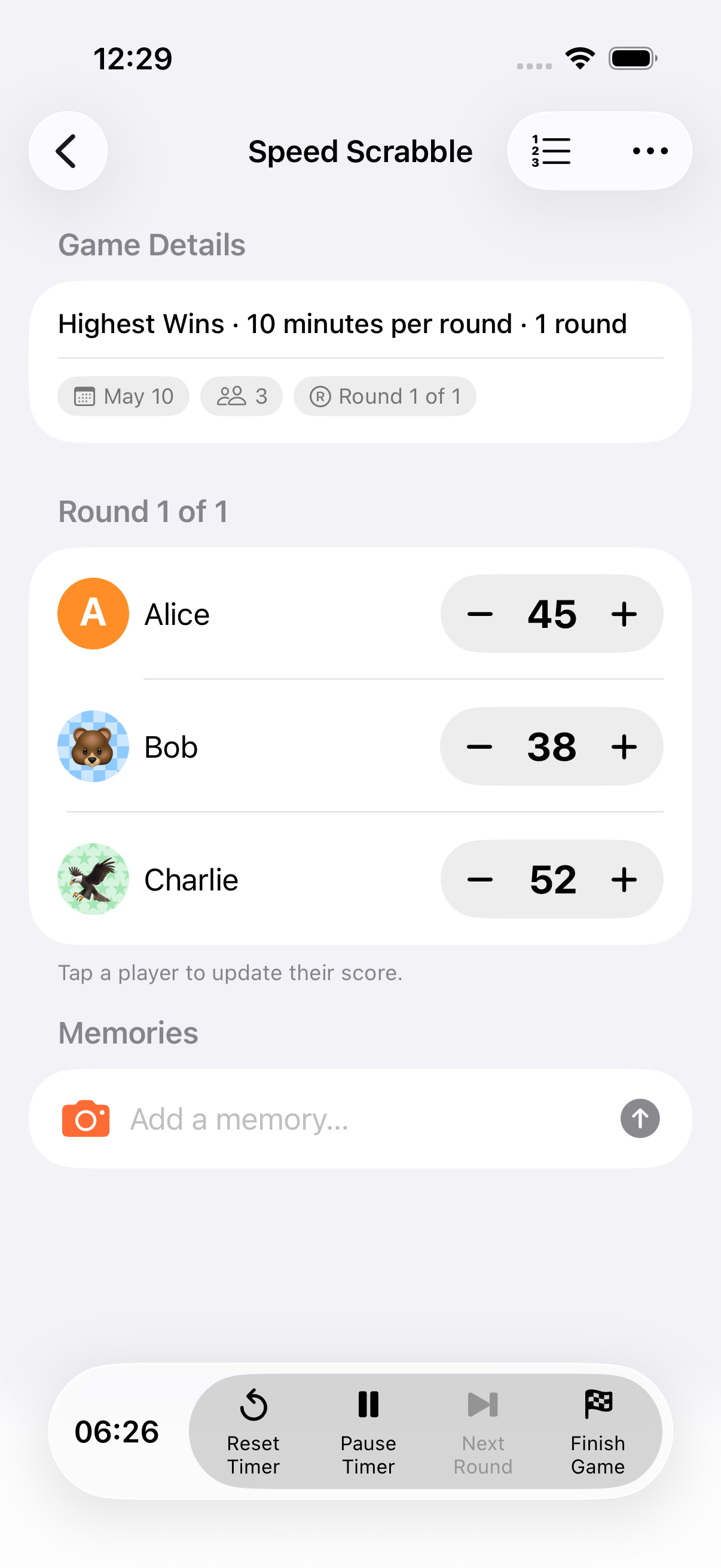 Timed Rounds scoring mode
